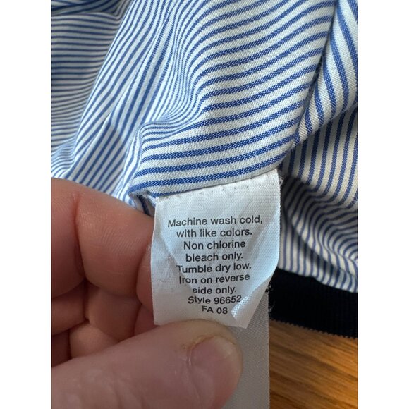 J.Crew Womens Corduroy Navy Button-Down Jacket  Pockets & Striped Lining Size 0 - Picture 6 of 7